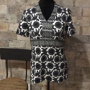 Black/White pattern tunic by Liz Claiborne - Sz S
